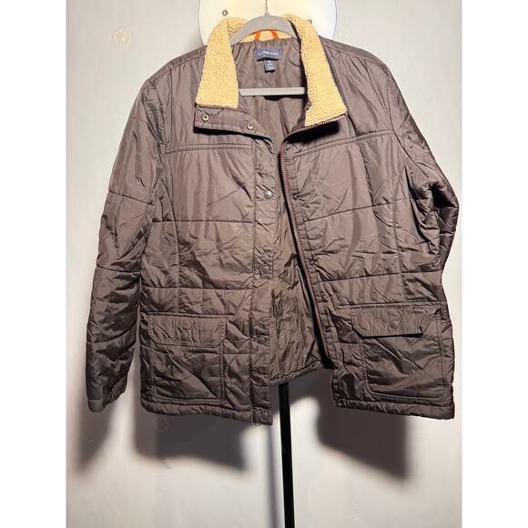 Lands' End Sherpa Collar Quilted Jacket - Picture 1 of 3